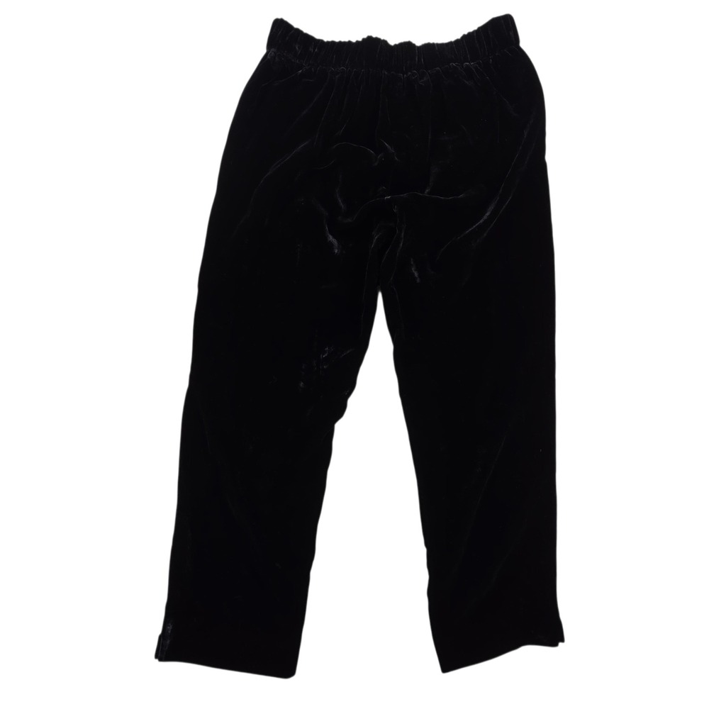 J.Crew Easy Velvet High Rise Straight Leg Black Pants J5014 8 Women Elastic Back
